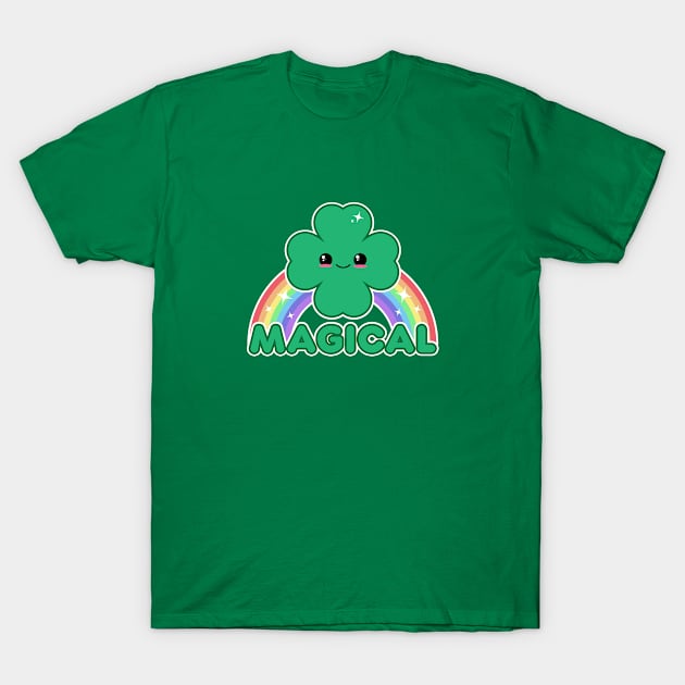 Kawaii Shamrock Clover | St. Patrick's Day T-Shirt by Sasyall